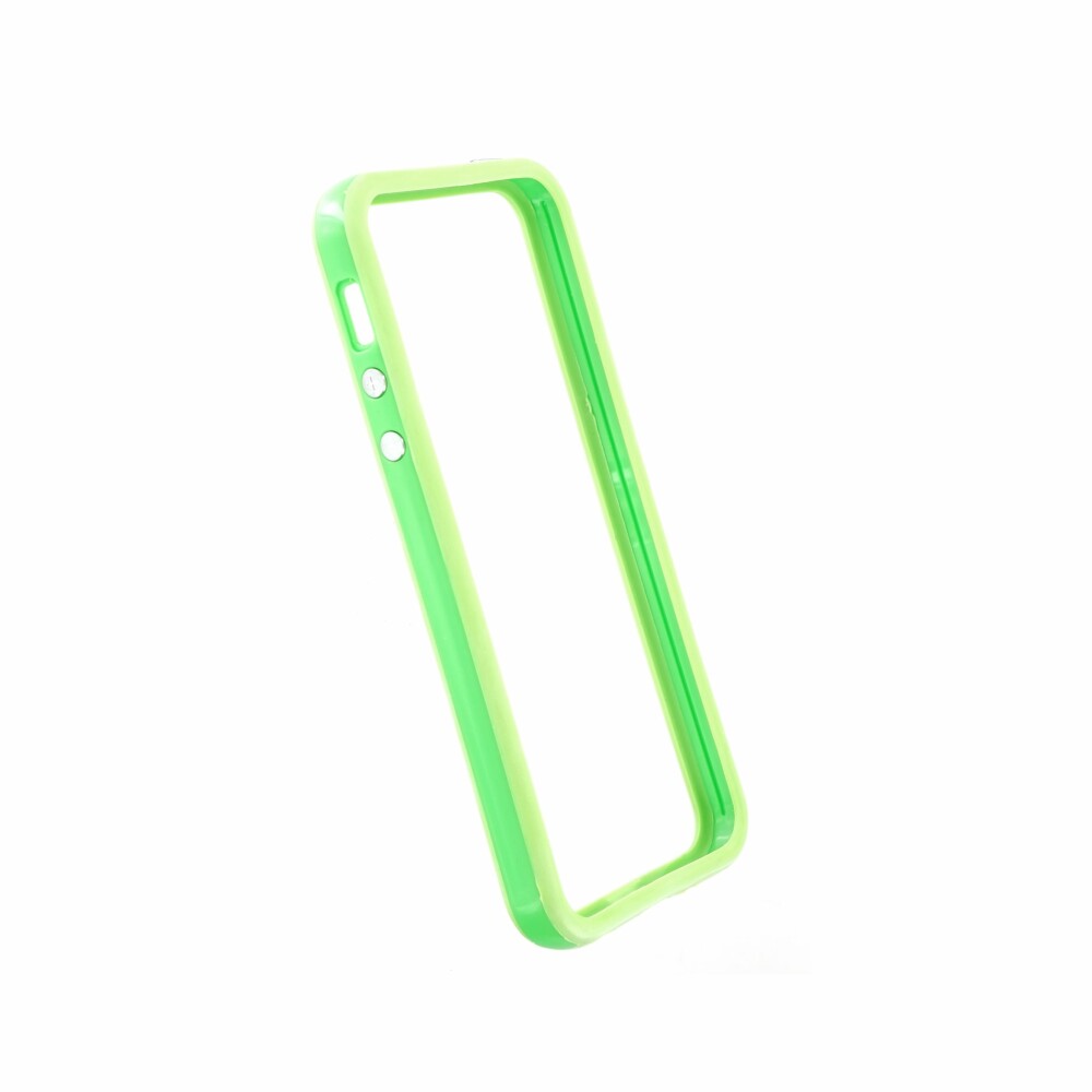 Pouzdro typu „bumper“ pro iPhone 5 / 5SE – zelený ochranný rámeček – odolné pouzdro s dokonalým přilnutím