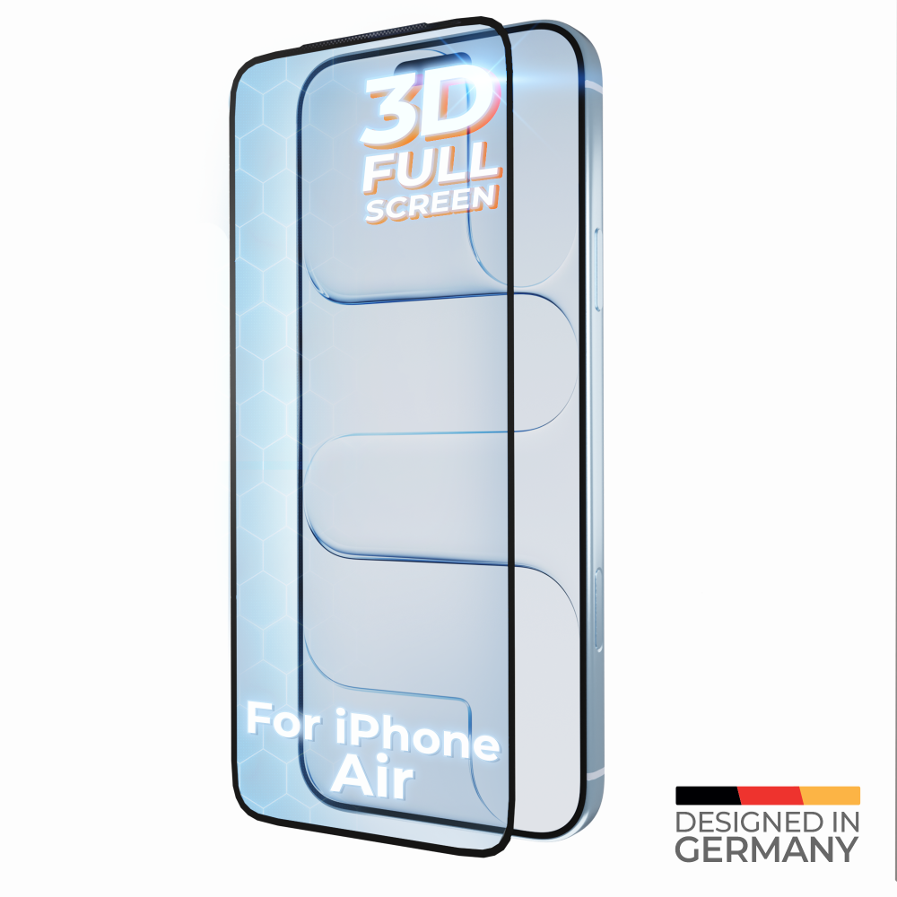 Prio 3D nárazuvzdorné tvrzené sklo pro iPhone Air (6,5 palce), černé