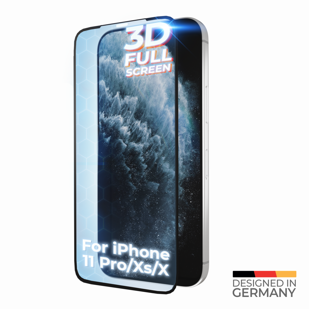 Prio 3D tvrzené sklo pro iPhone 11 Pro/XS/X + sklo na fotoaparát, černé