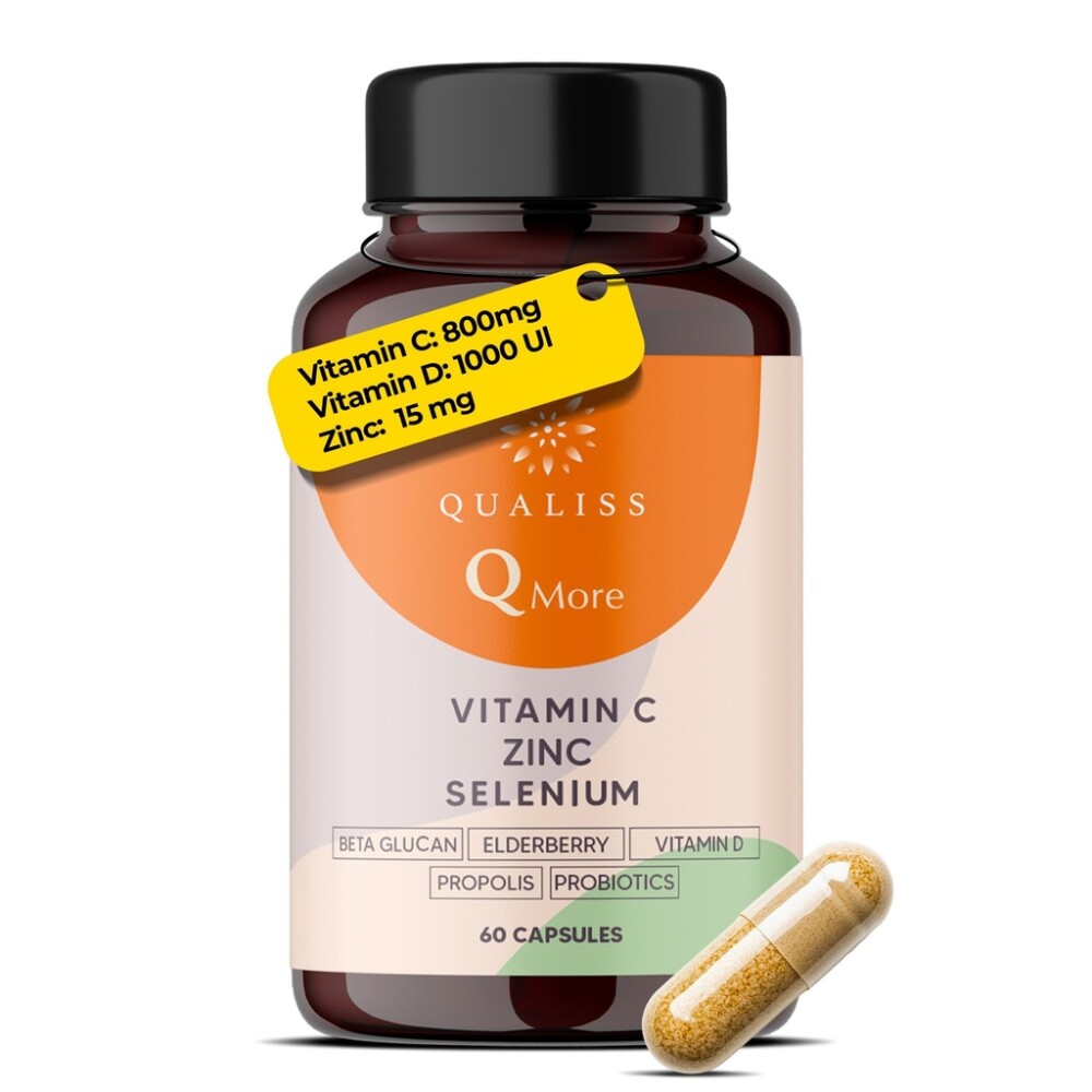 Qualiss® Vitamin C | Posílení imunitního systému u dospělých | Vitamin D | 60 tobolek