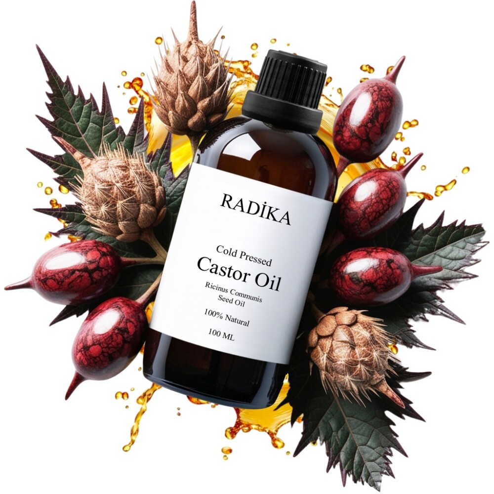 Ricinový olej, éterický olej, 100 % čistý, bio, přírodní, 100 ml