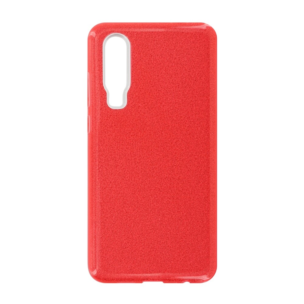 Silikonové pouzdro s třpytkami pro Huawei P30, červené