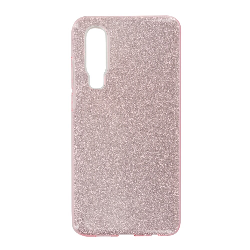 Silikonové pouzdro s třpytkami pro Huawei P30, růžové