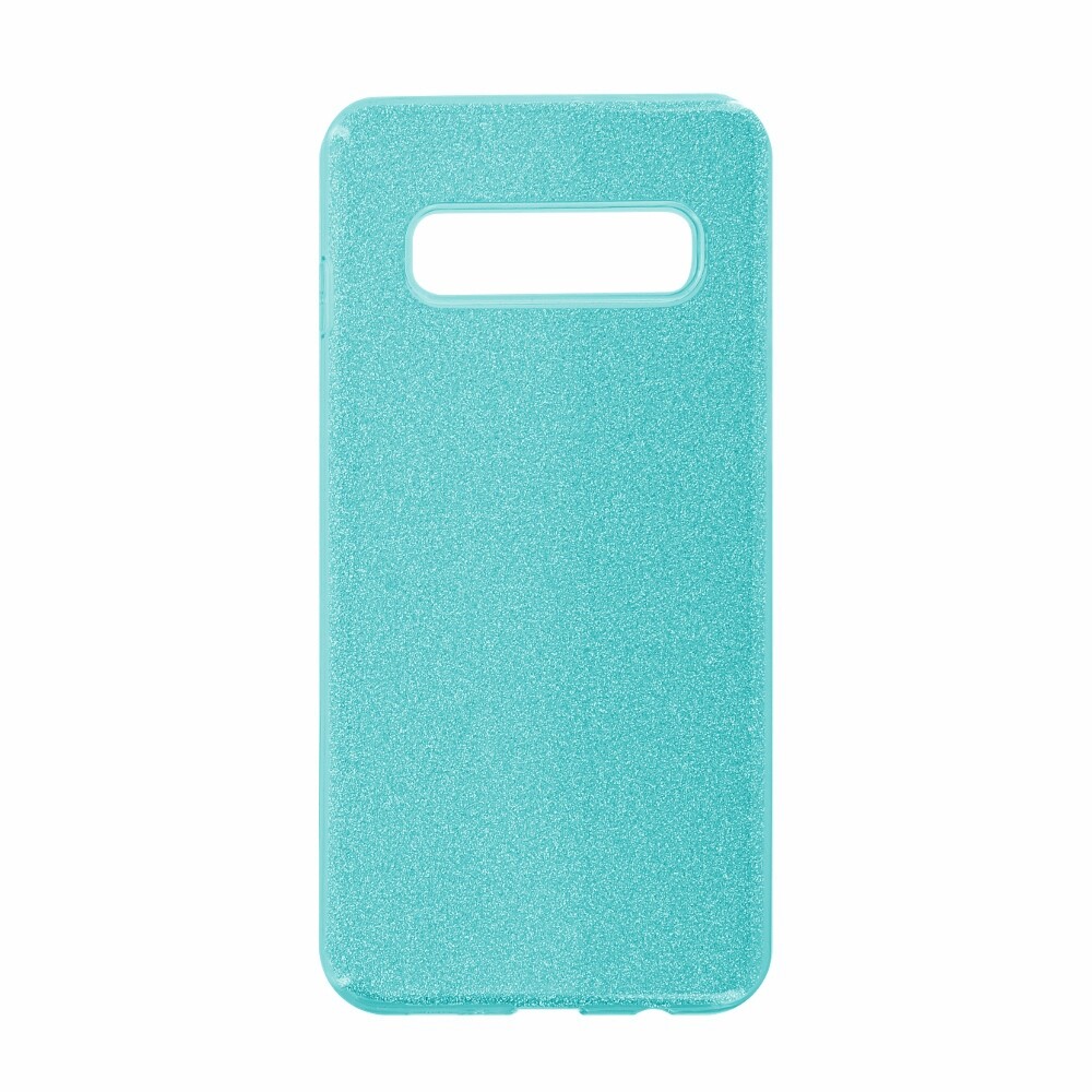 Silikonové pouzdro s třpytkami pro Samsung Galaxy S10+ v tyrkysové barvě