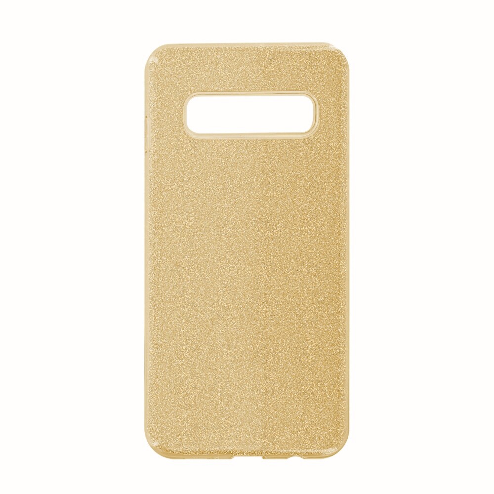 Silikonové pouzdro s třpytkami pro Samsung Galaxy S10+, zlaté