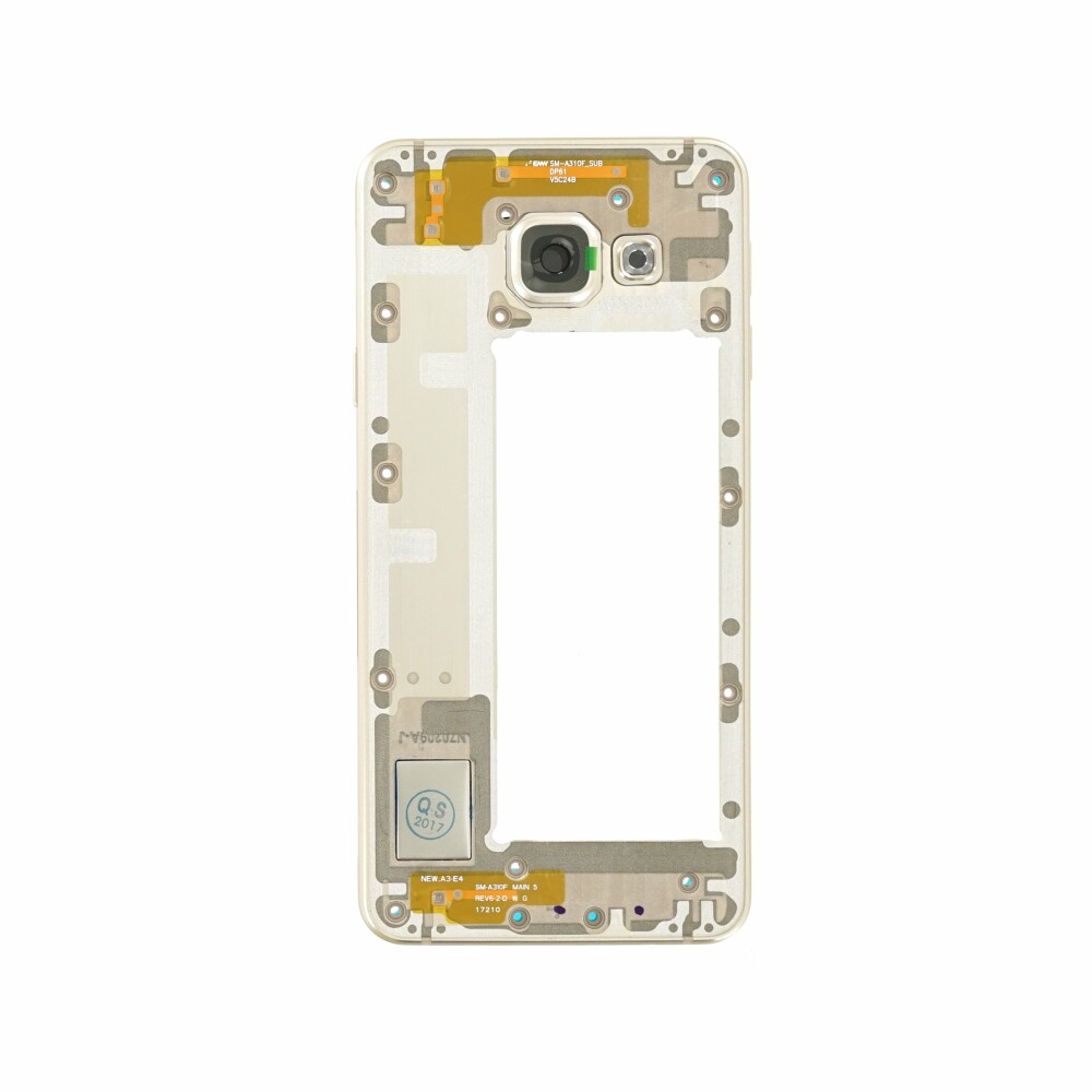 Střední rám Samsung SM-A310F Galaxy A3 2016, zlatý, GH97-18074A