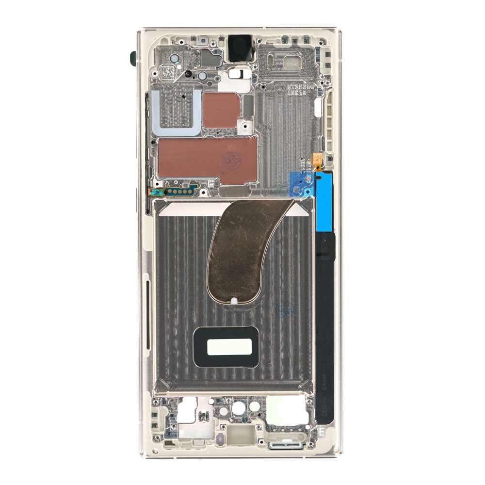 Střední rámeček Samsung S918 pro Galaxy S23 Ultra, krémová barva, GH96-15833B