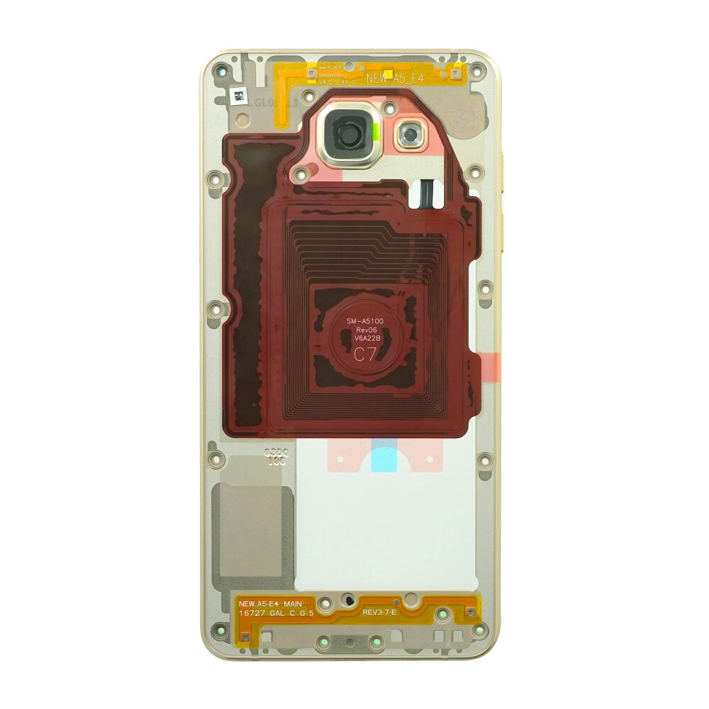 Střední rámeček Samsung SM-A510F Galaxy A5 2016, zlatý, GH96-09392A | Kryt