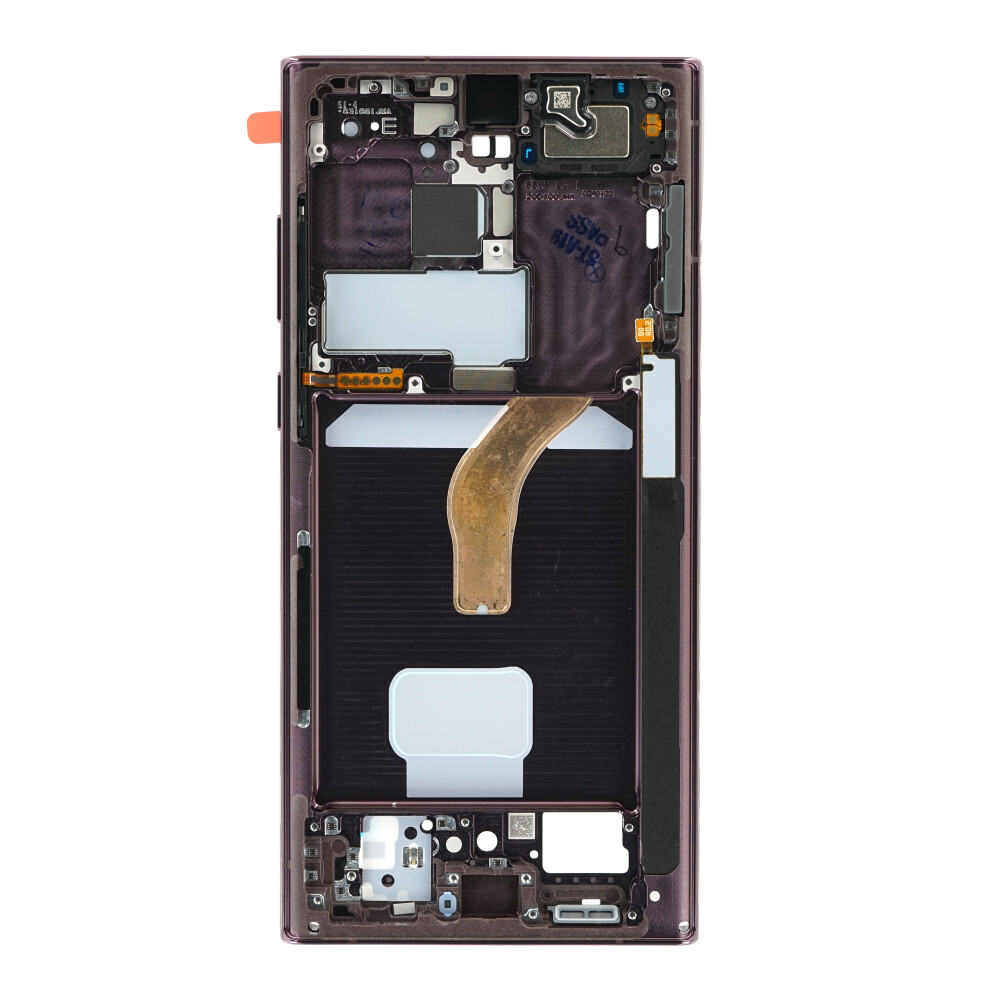 Střední rámeček Samsung SM-S908 pro Galaxy S22 Ultra, barva burgundská, GH96-14953B