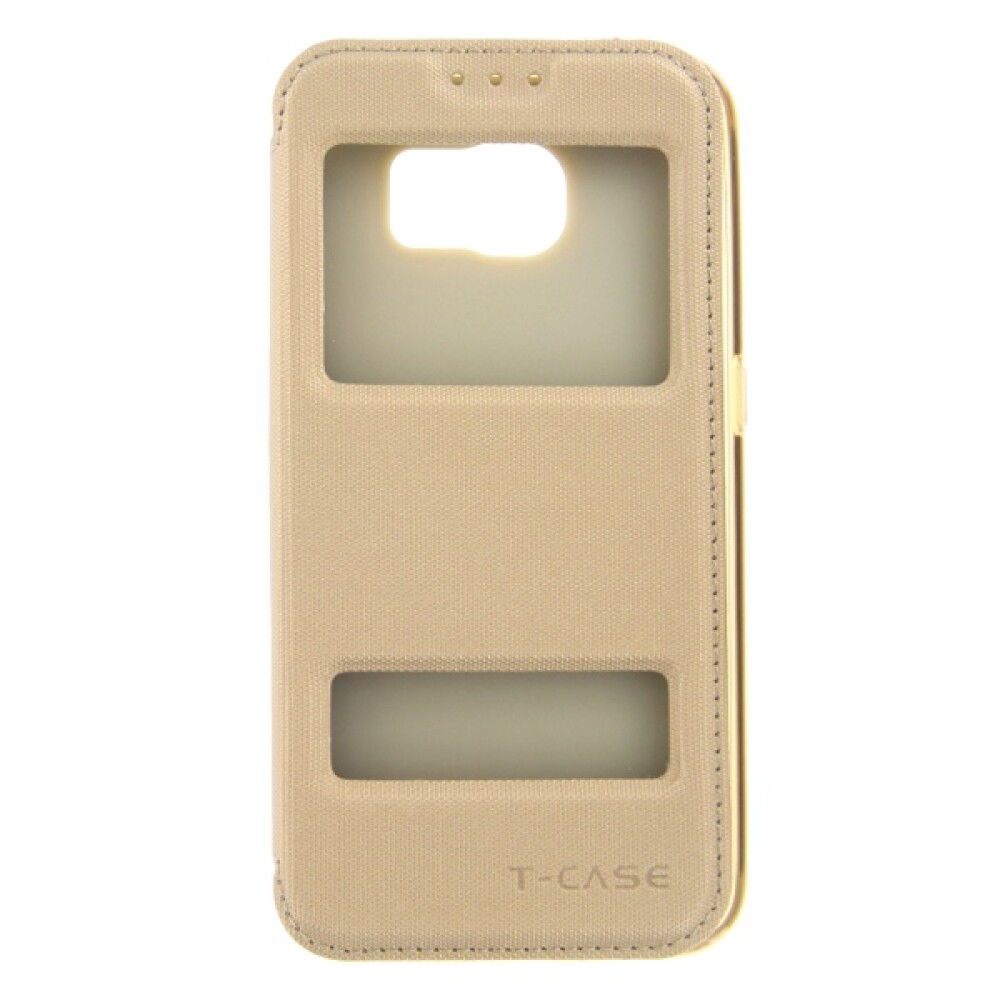 T-CASE Lux Magnet FlipCase pro Samsung Galaxy S6, zlatá