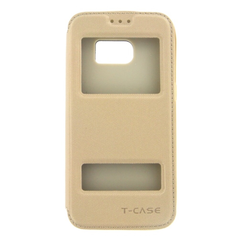T-CASE Lux Magnet FlipCase pro Samsung Galaxy S7, zlatá barva