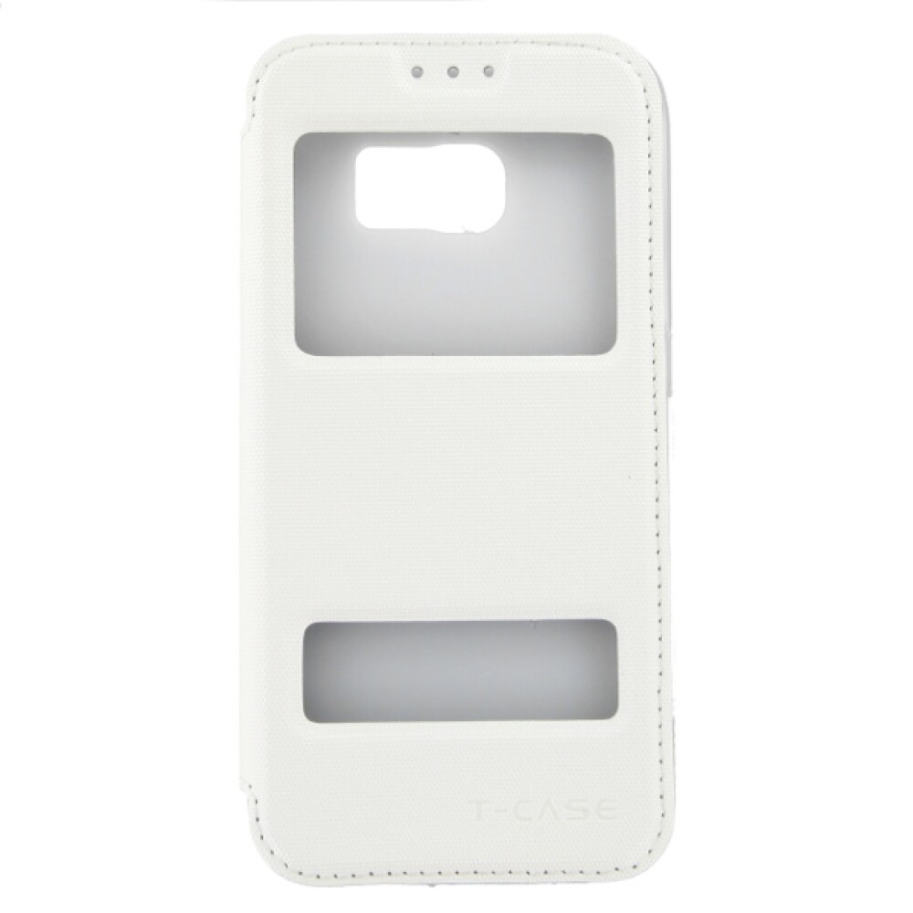 T-CASE Lux Magnet FlipCase pro Samsung S6 Edge, bílá