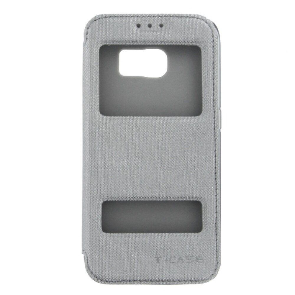 T-CASE Lux Magnet FlipCase pro Samsung S6 Edge, šedá