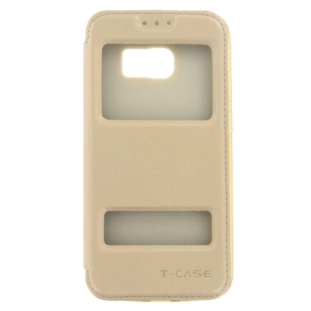 T-CASE Lux Magnet FlipCase pro Samsung S6 Edge, zlatá