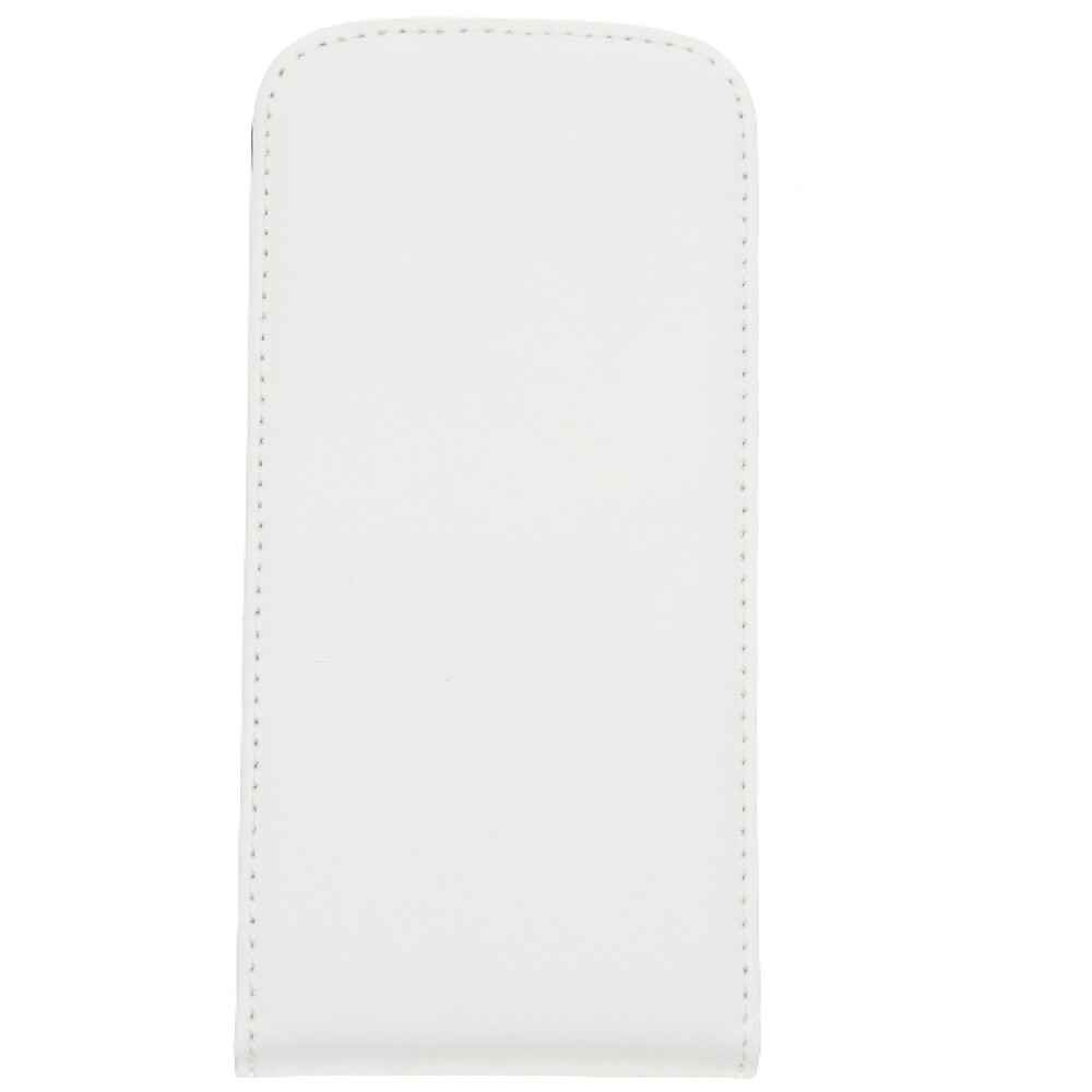 Tenké kožené pouzdro s klopou pro Galaxy S5 mini – bílé
