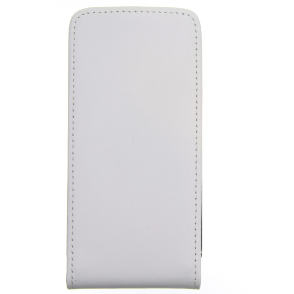 Tenké kožené pouzdro s klopou pro iPhone 4/4s – bílé