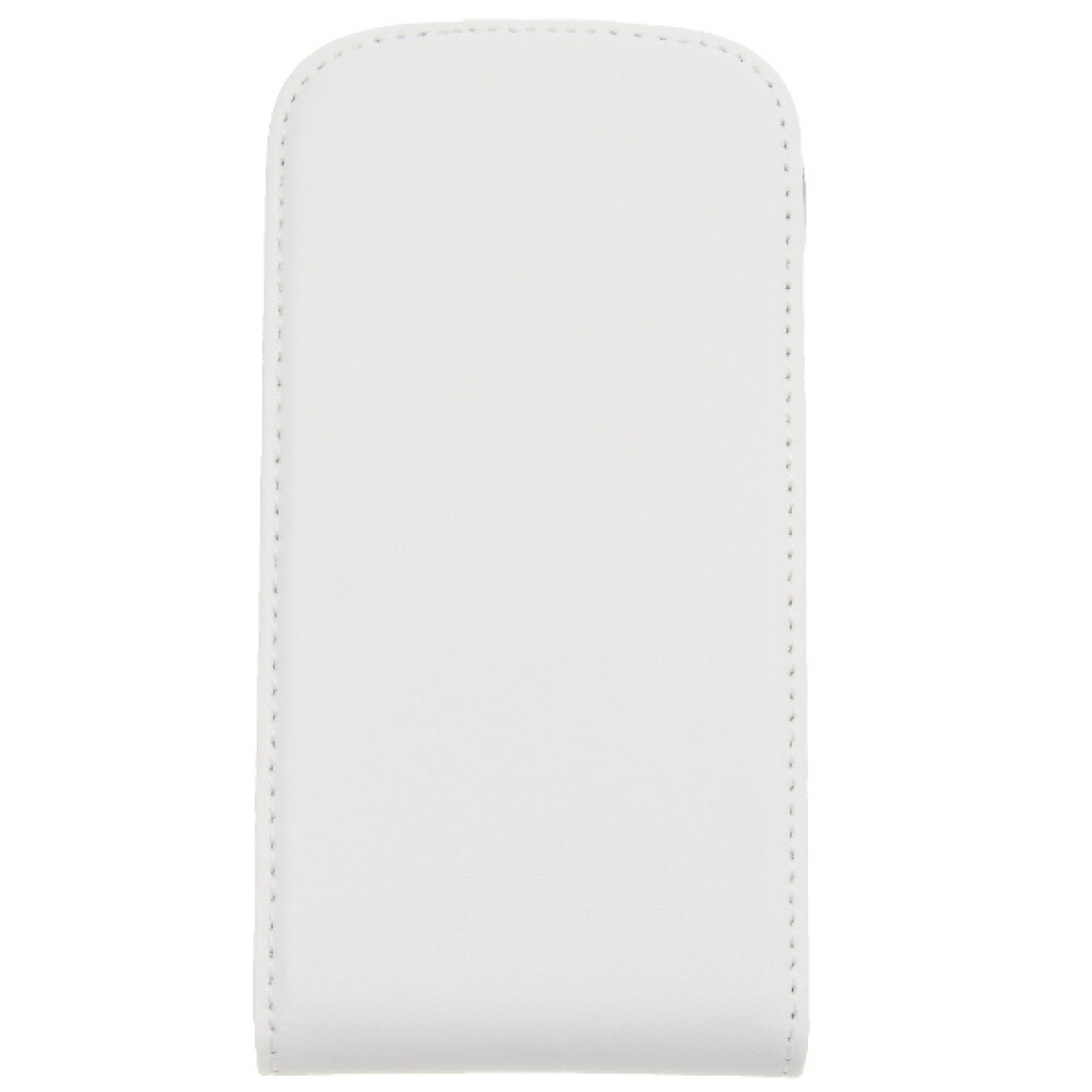 Tenké kožené pouzdro typu flip pro Galaxy S3 mini – bílé