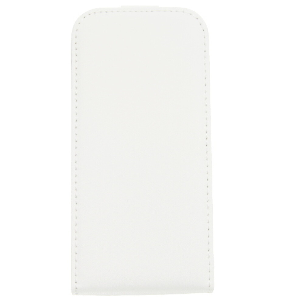 Tenké kožené pouzdro typu „flip“ pro Galaxy S4 mini – bílé