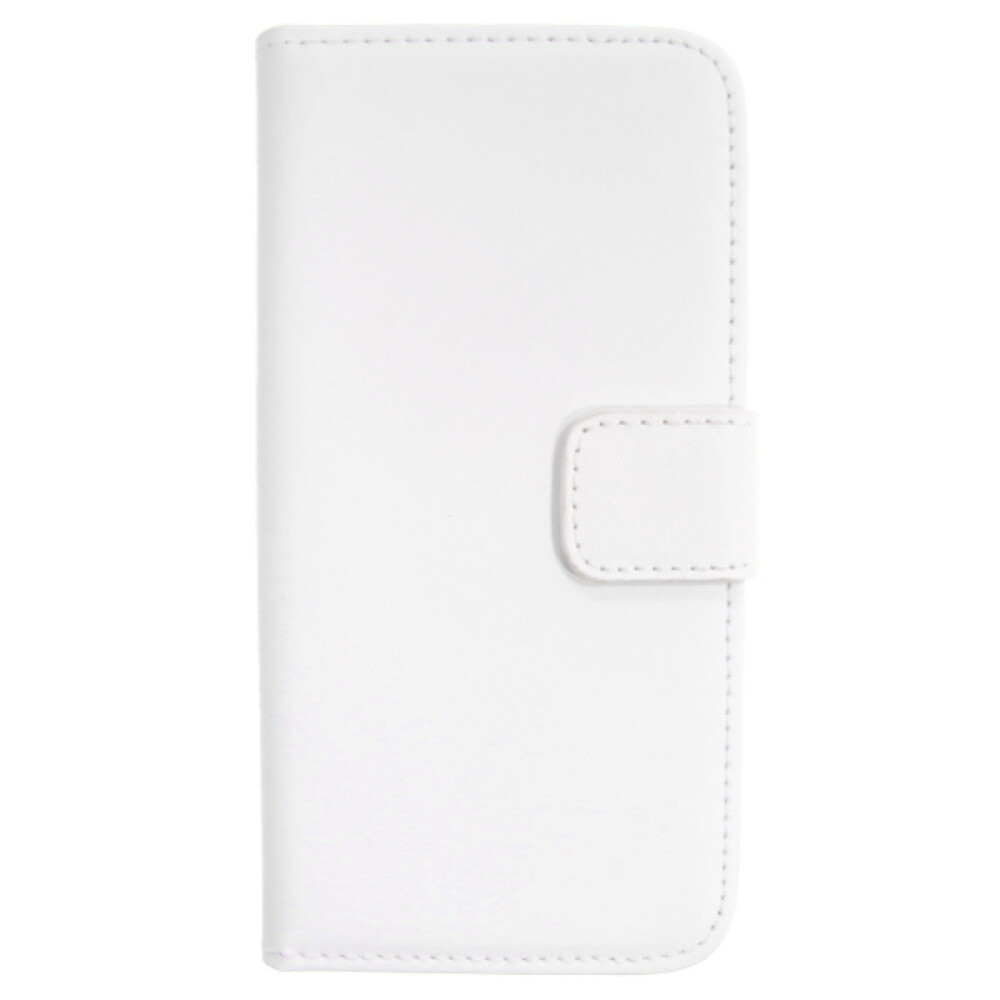Tenké kožené pouzdro ve tvaru knihy pro HTC M8 mini – bílé 4250710552771