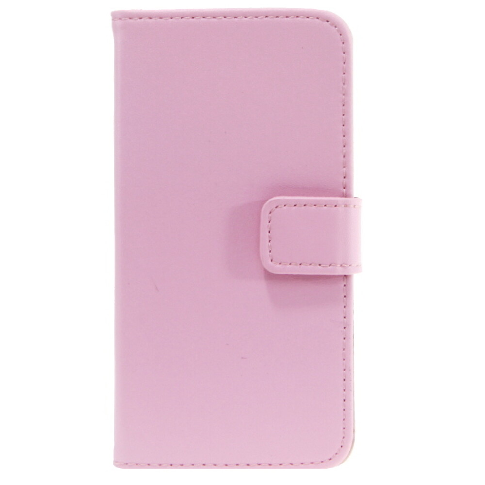 Tenké kožené pouzdro ve tvaru knihy pro iPhone 5c – růžové