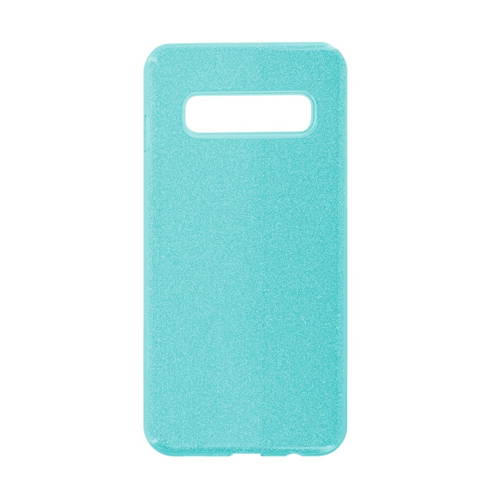 Třpytivé silikonové pouzdro pro Samsung Galaxy S10, tyrkysové