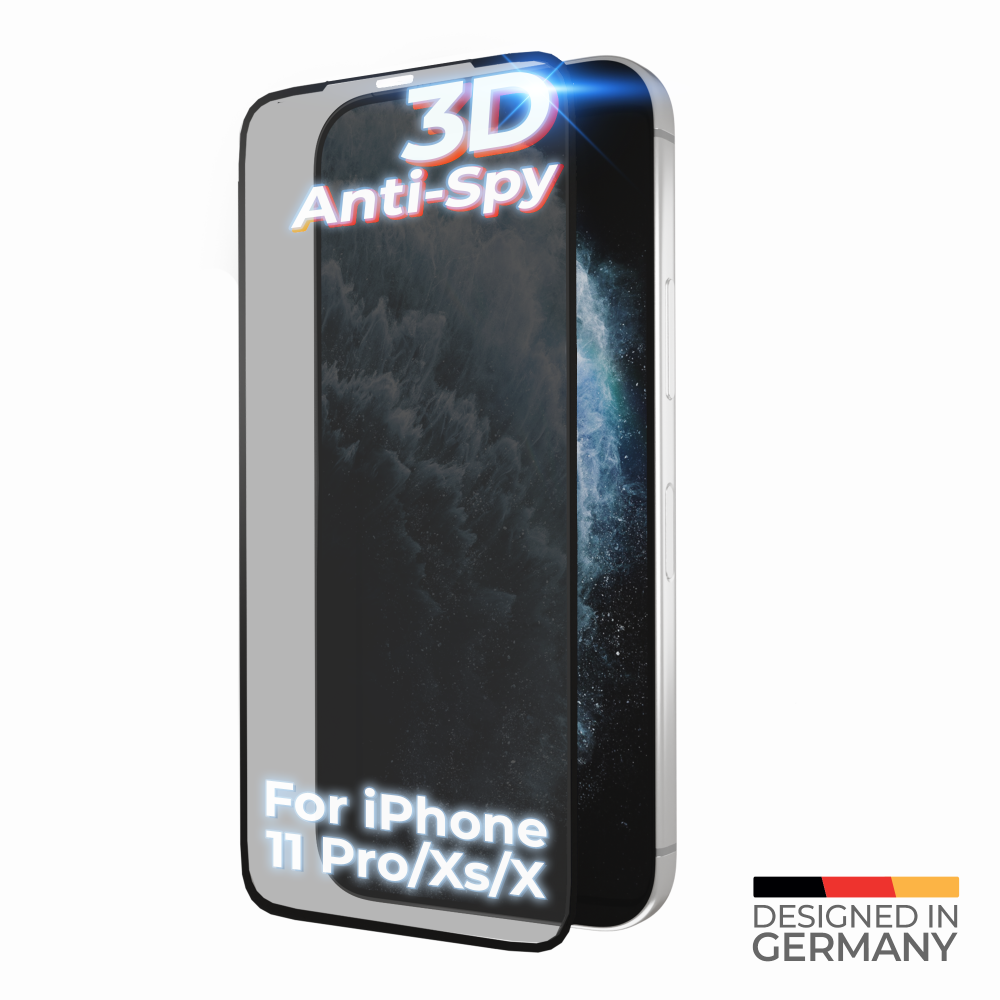 Tvrzené sklo prio 3D Anti-Spy pro iPhone 11 Pro/XS/X, černé