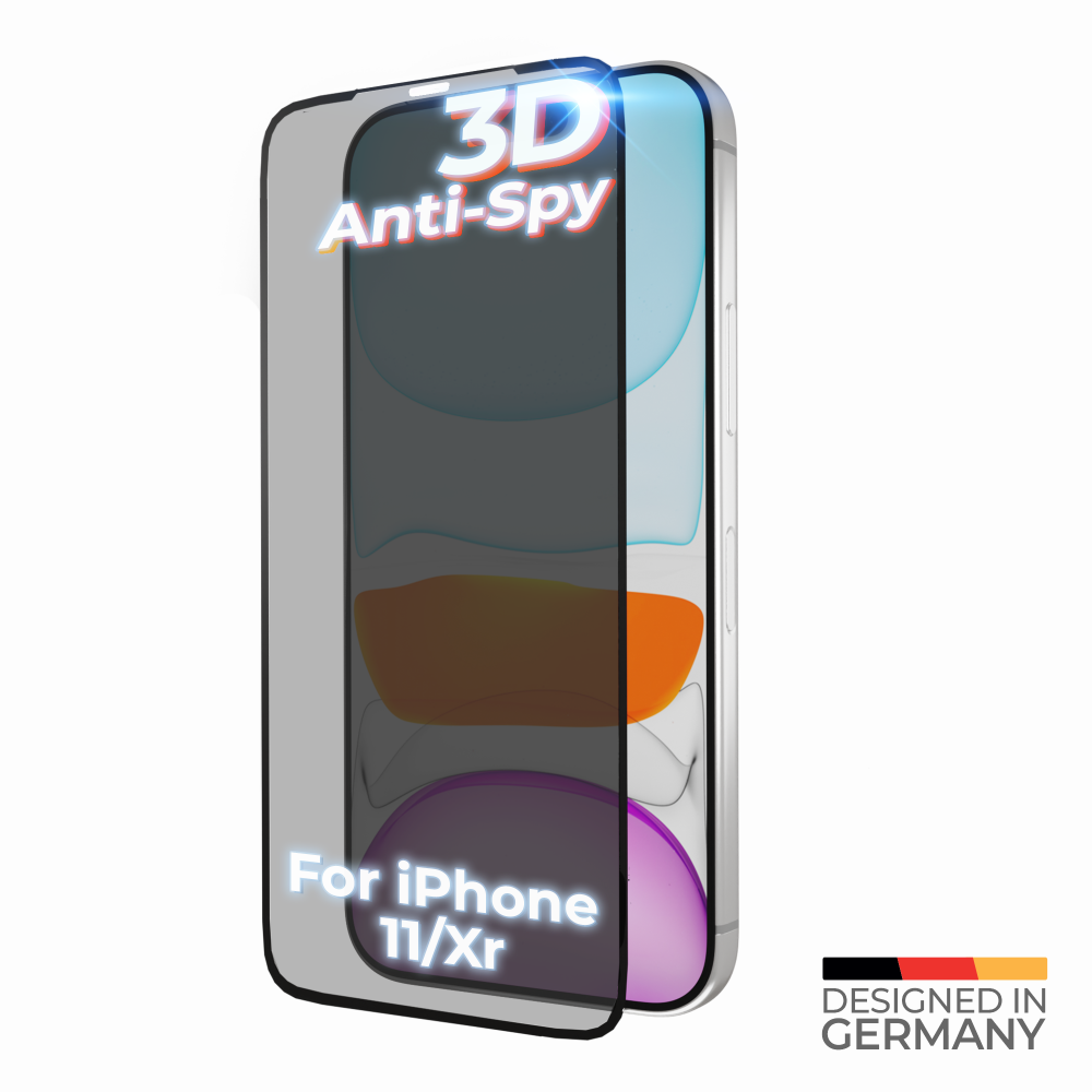 Tvrzené sklo prio 3D Anti-Spy pro iPhone 11/XR, černé