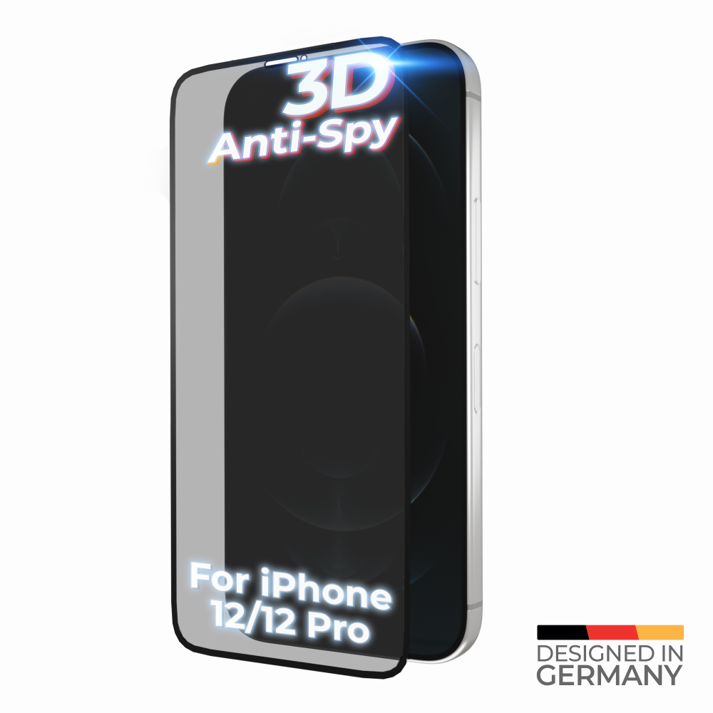 Tvrzené sklo prio 3D Anti-Spy pro iPhone 12 / 12 Pro, černé
