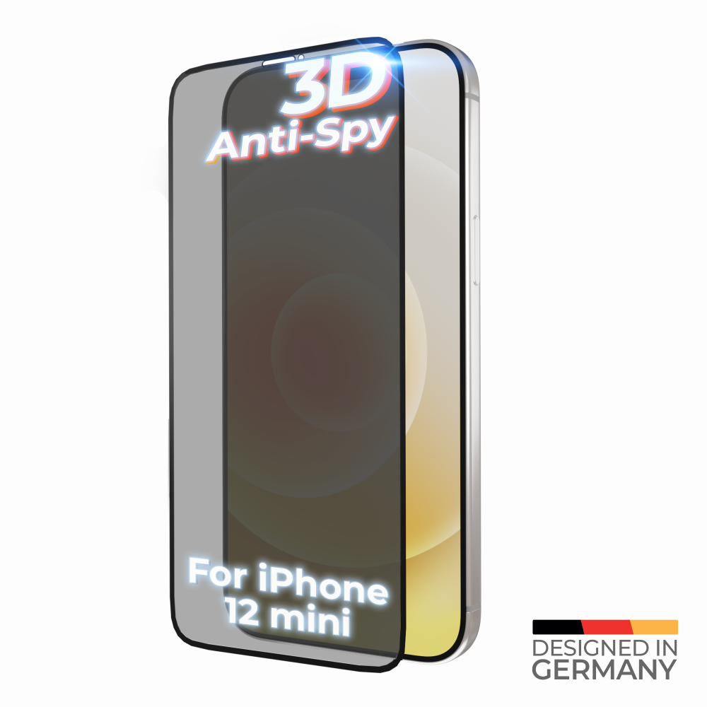 Tvrzené sklo prio 3D Anti-Spy pro iPhone 12 mini, černé