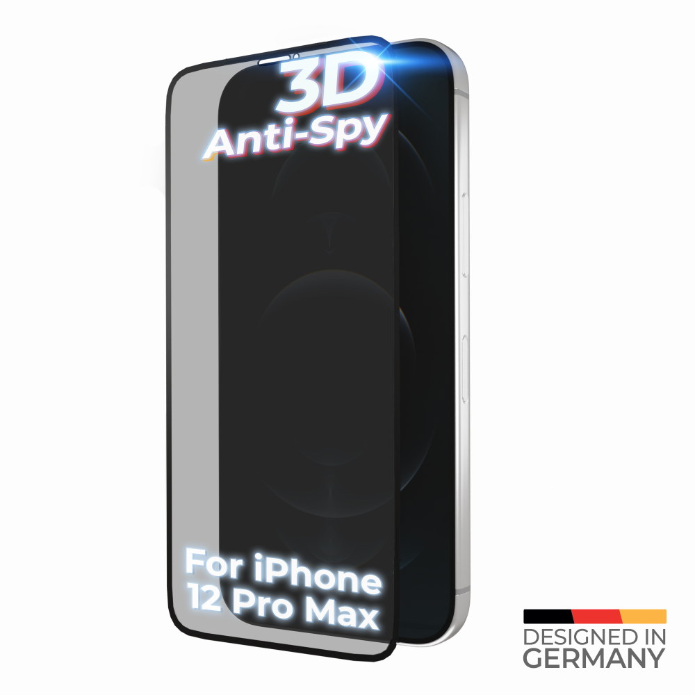 Tvrzené sklo prio 3D Anti-Spy pro iPhone 12 Pro Max, černé