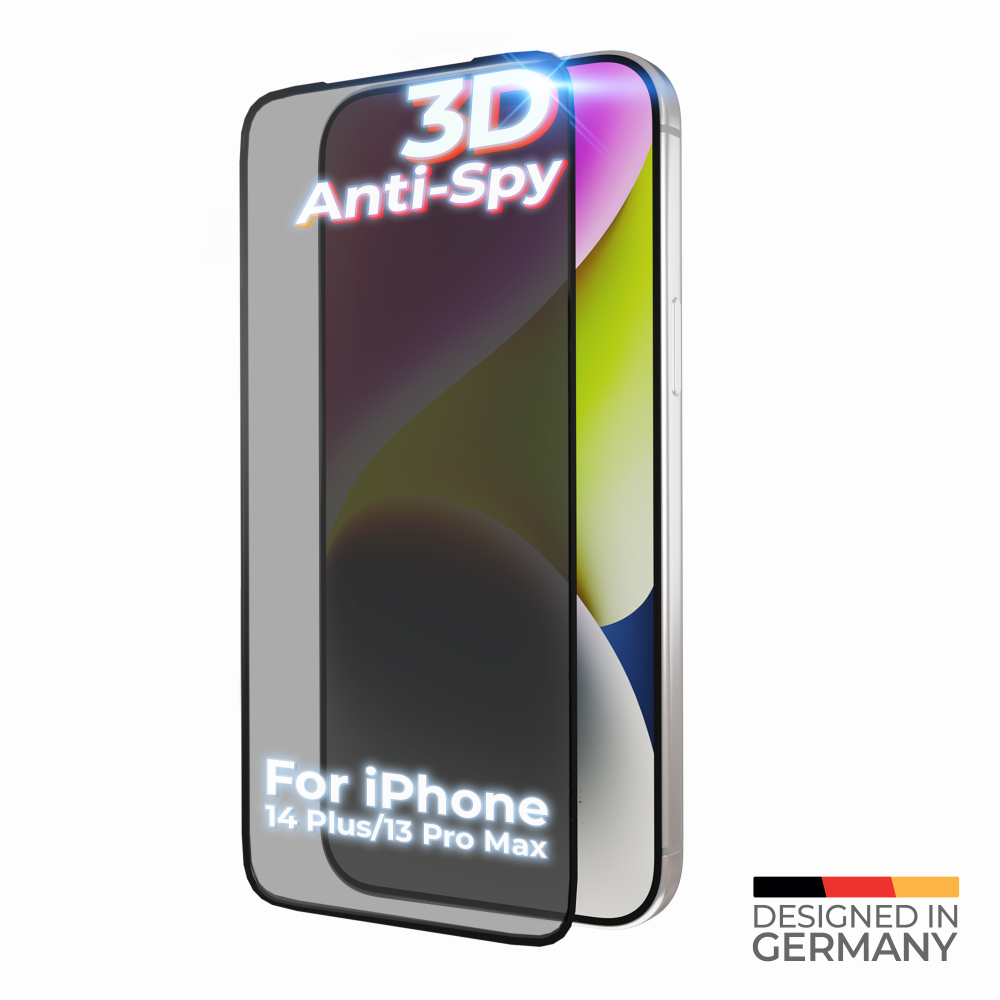 Tvrzené sklo prio 3D Anti-Spy pro iPhone 14 Plus/13 Pro Max, černé
