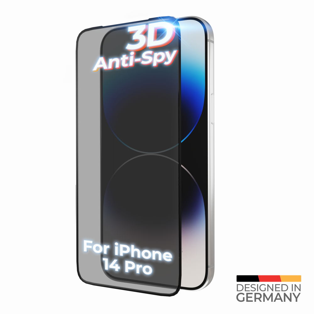 Tvrzené sklo prio 3D Anti-Spy pro iPhone 14 Pro, černé