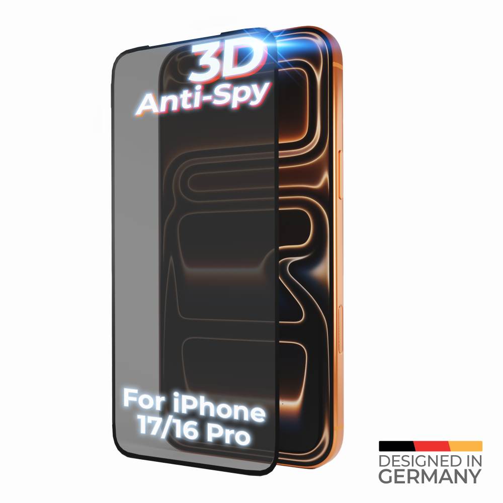 Tvrzené sklo prio 3D Anti-Spy pro iPhone 17 / 16 Pro (6,3 palce), černé