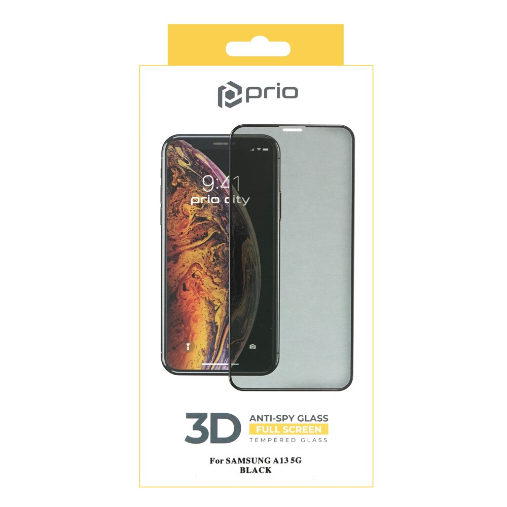 Tvrzené sklo Prio 3D Anti-Spy pro Samsung A13 5G, černé