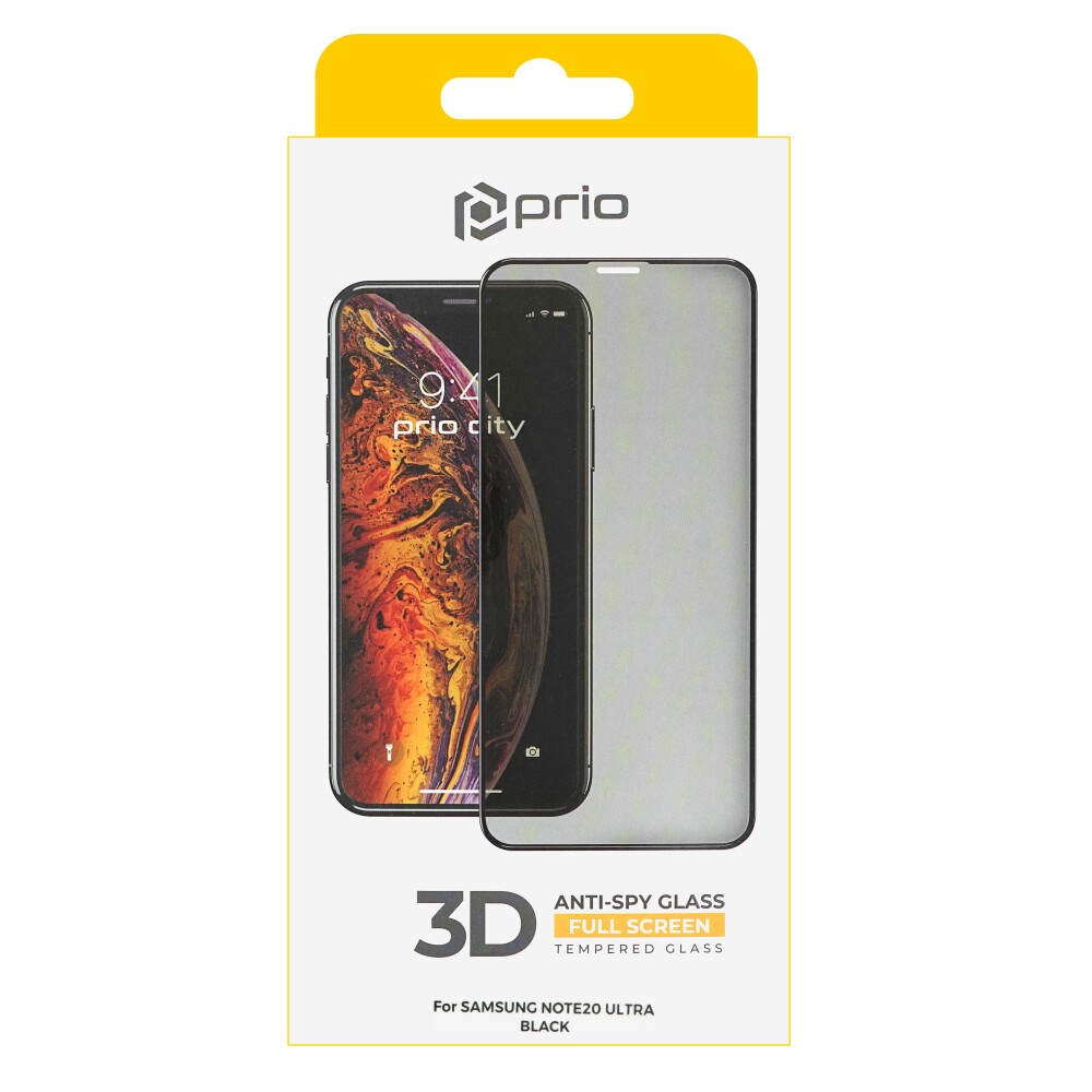 Tvrzené sklo Prio 3D Anti-Spy pro Samsung Note20 Ultra, černé