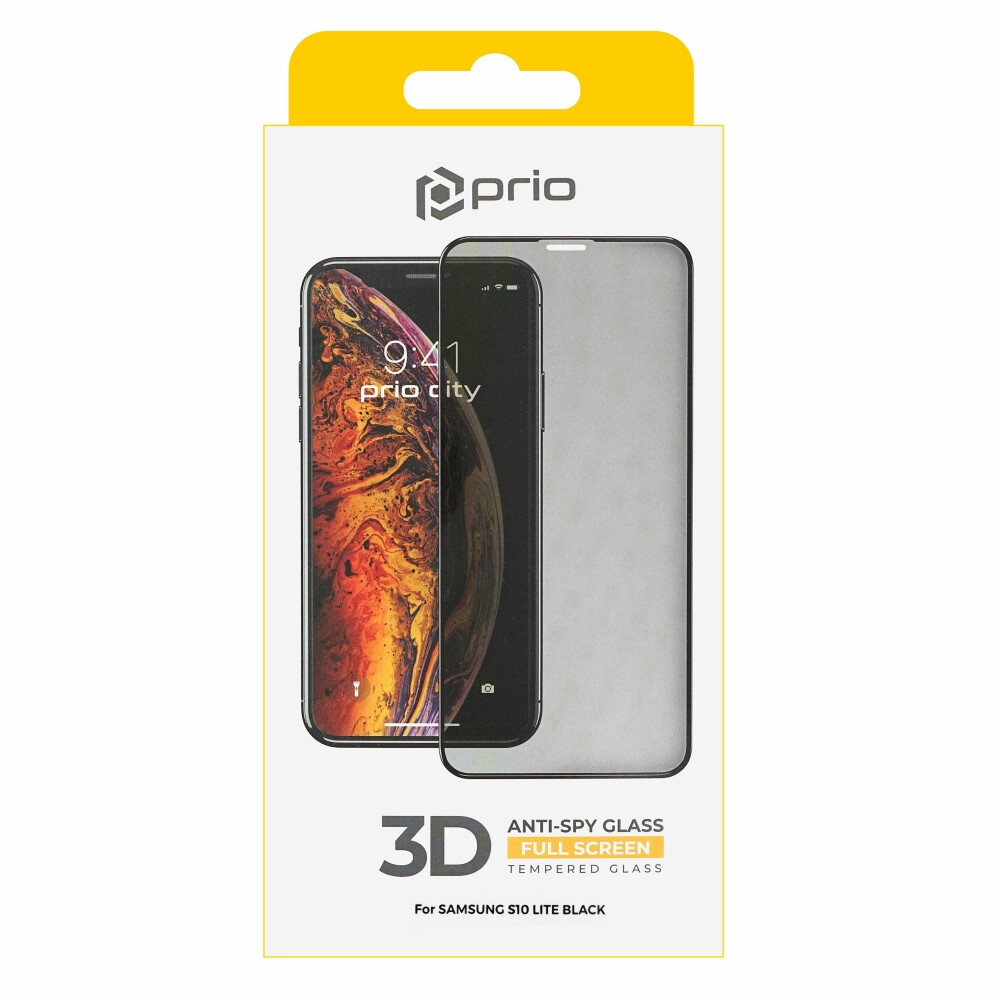 Tvrzené sklo Prio 3D Anti-Spy pro Samsung S10 Lite, černé