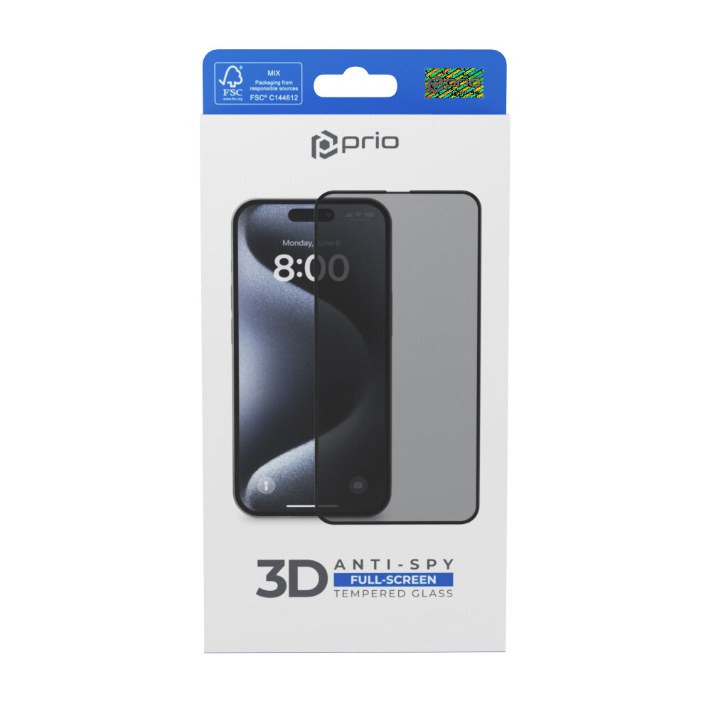 Tvrzené sklo Prio 3D Anti-Spy pro Samsung S24 Ultra, černé