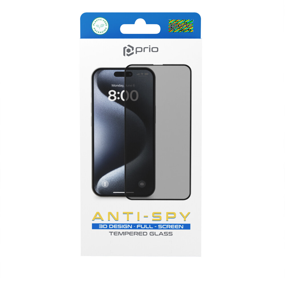 Tvrzené sklo Prio 3D Anti-Spy pro Samsung S25+, černé