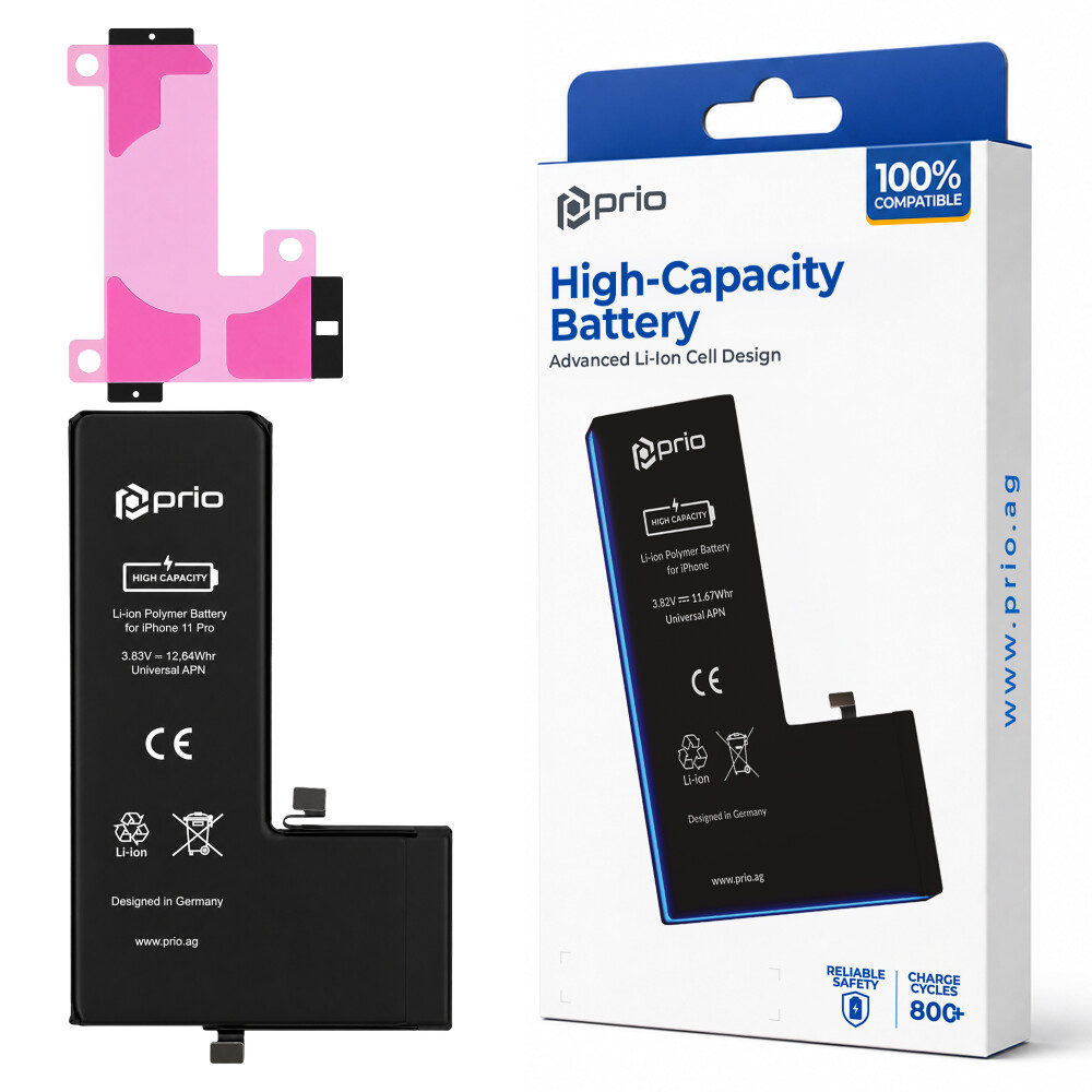 Vysokokapacitní baterie prio pro iPhone 11 Pro (3300 mAh) – univerzální APN –