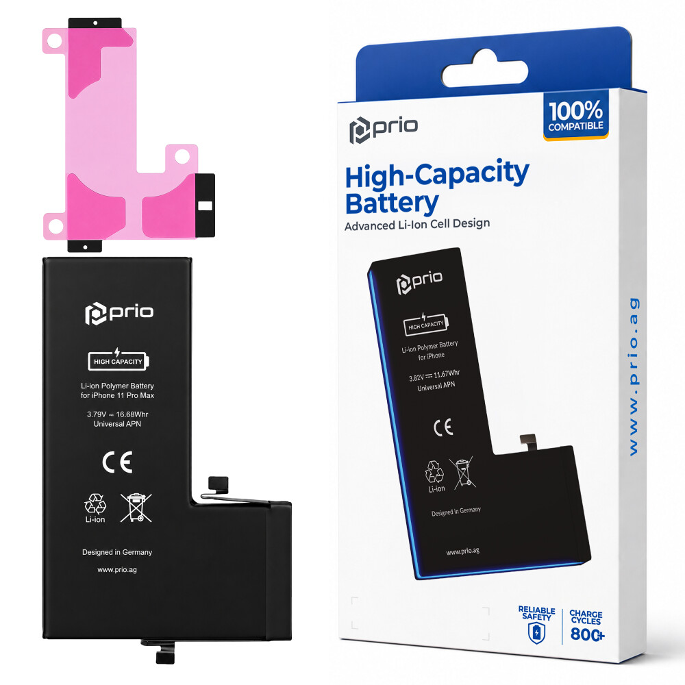 Vysokokapacitní baterie prio pro iPhone 11 Pro Max (4400 mAh) – univerzální APN –
