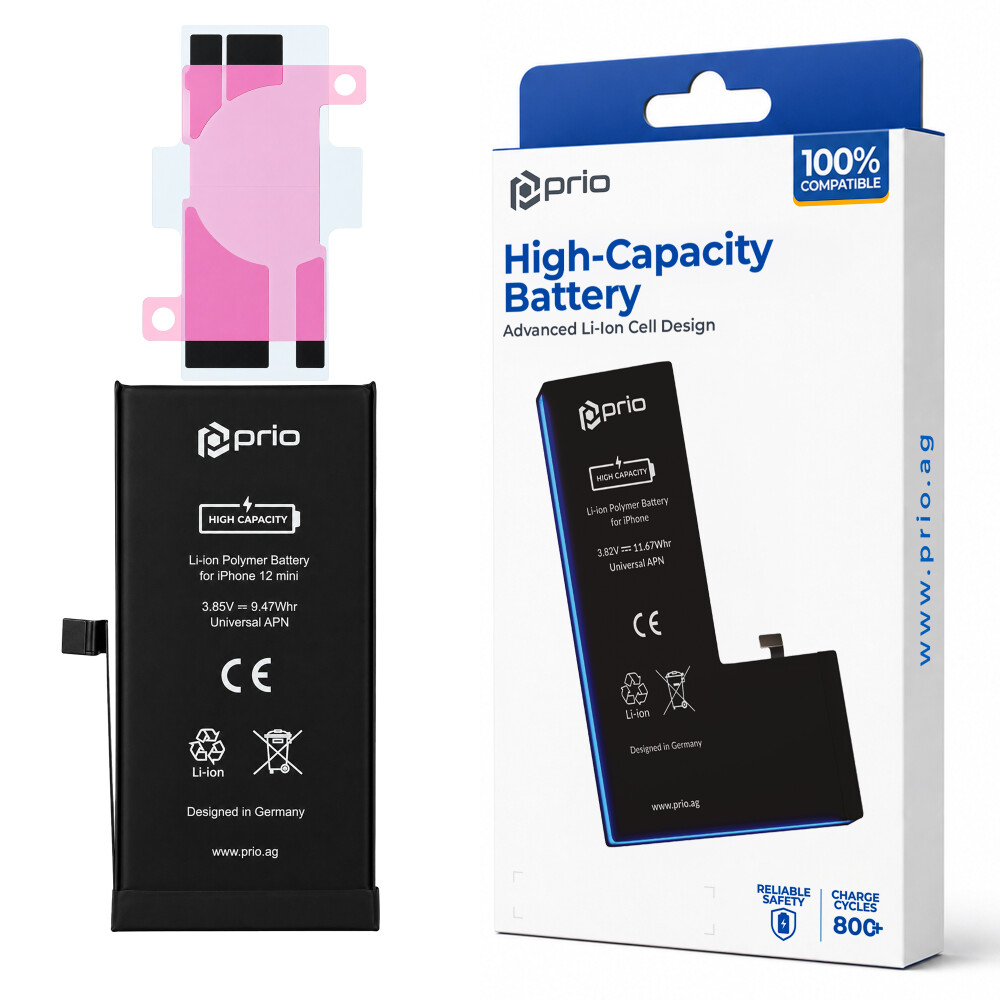 Vysokokapacitní baterie prio pro iPhone 12 mini (2460 mAh) – univerzální APN –