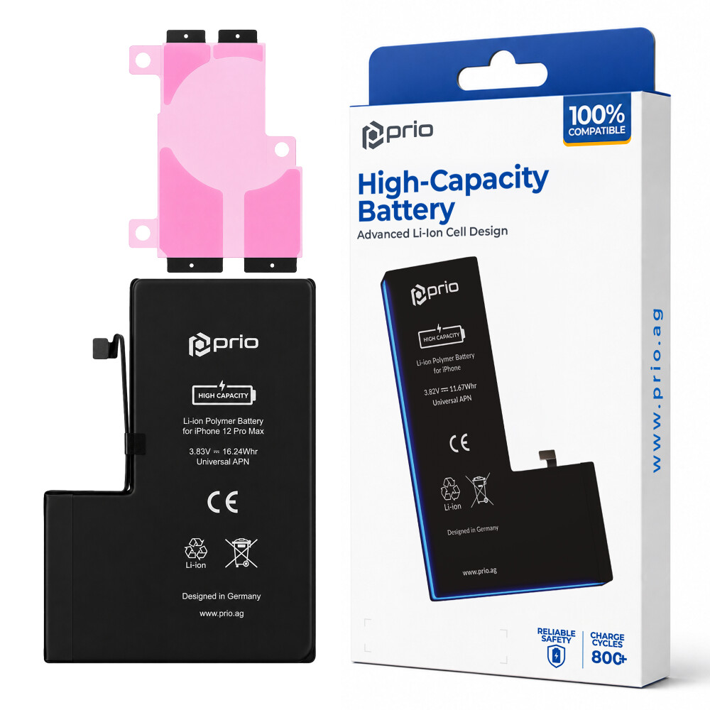 Vysokokapacitní baterie prio pro iPhone 12 Pro Max (4240 mAh) – univerzální APN –