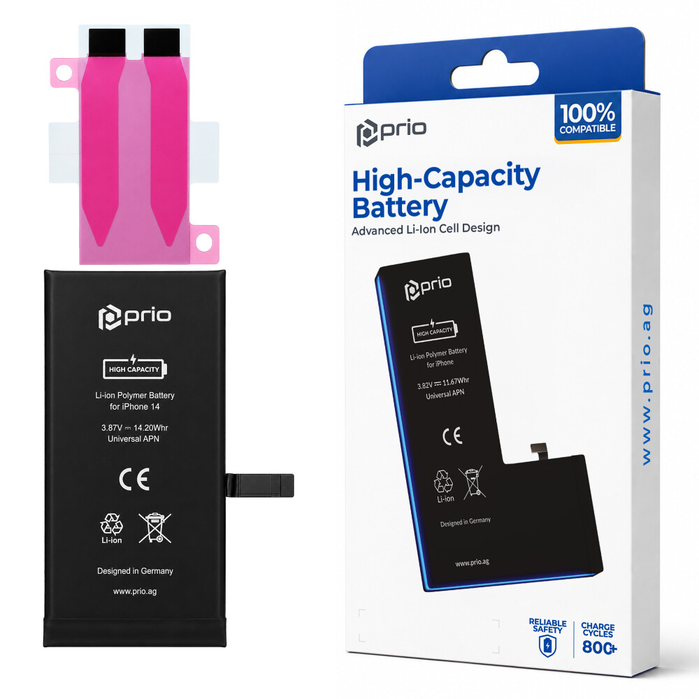 Vysokokapacitní baterie prio pro iPhone 14 (3670 mAh) – univerzální APN –