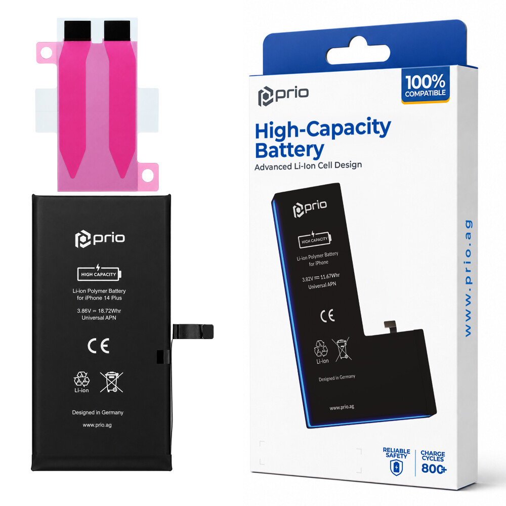 Vysokokapacitní baterie prio pro iPhone 14 Plus (4850 mAh) – univerzální APN –