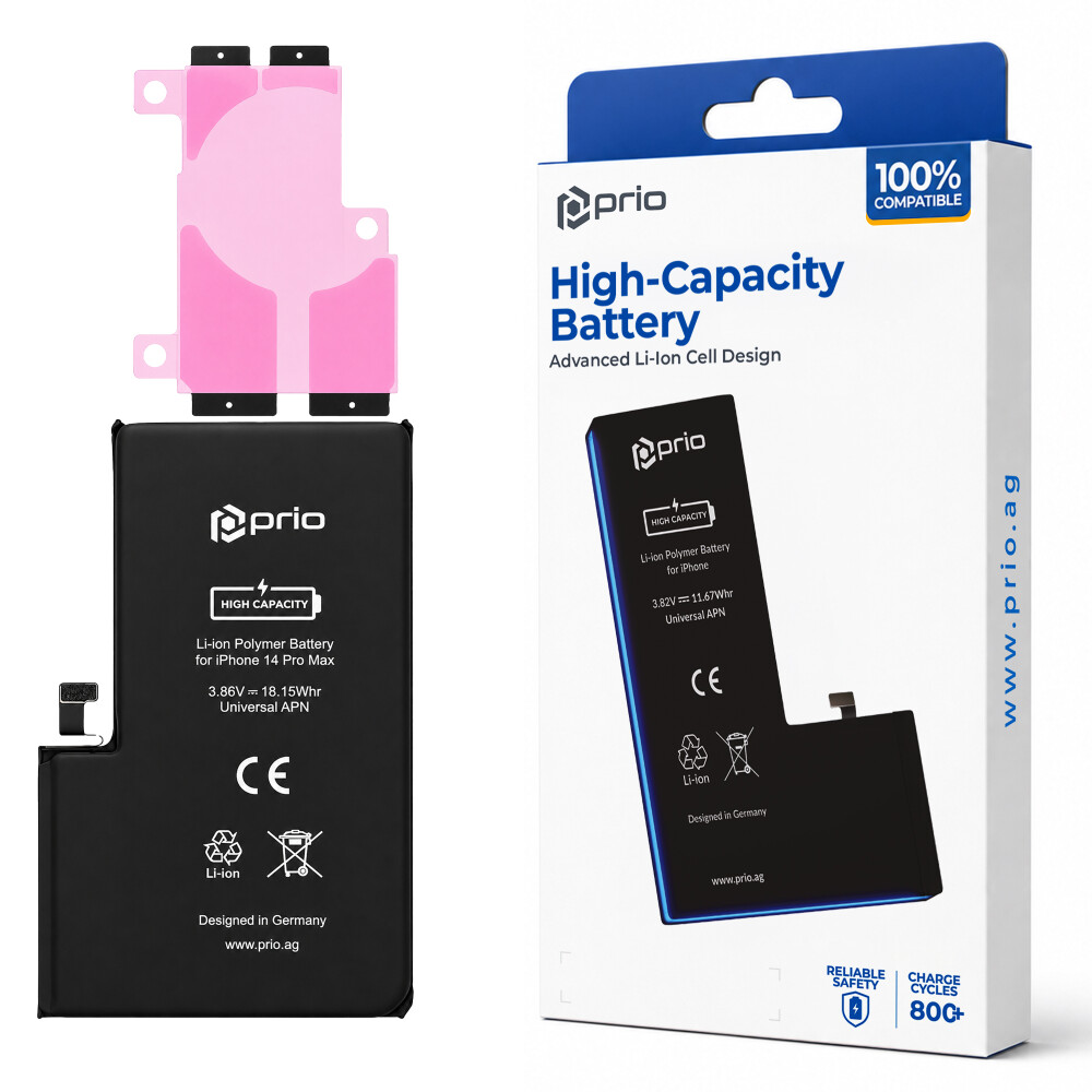 Vysokokapacitní baterie prio pro iPhone 14 Pro Max (4700 mAh) – univerzální APN –