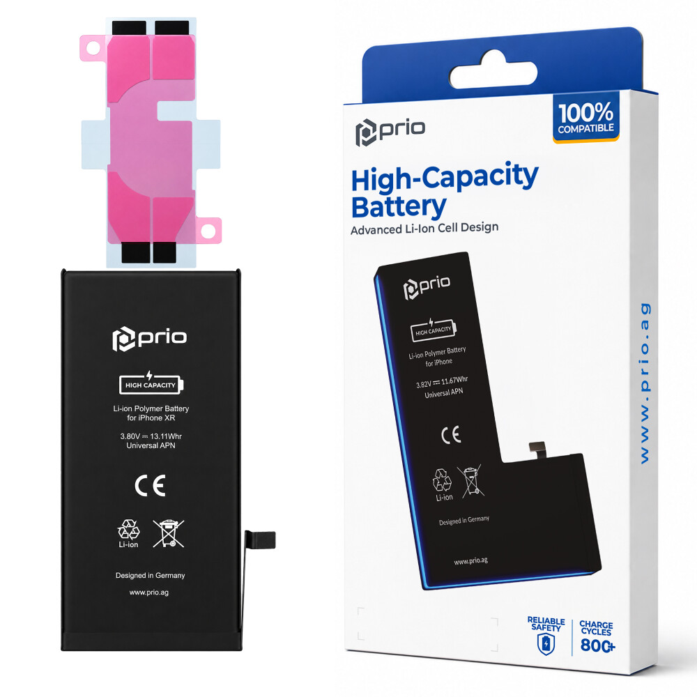 Vysokokapacitní baterie prio pro iPhone XR (3450 mAh) – univerzální APN –