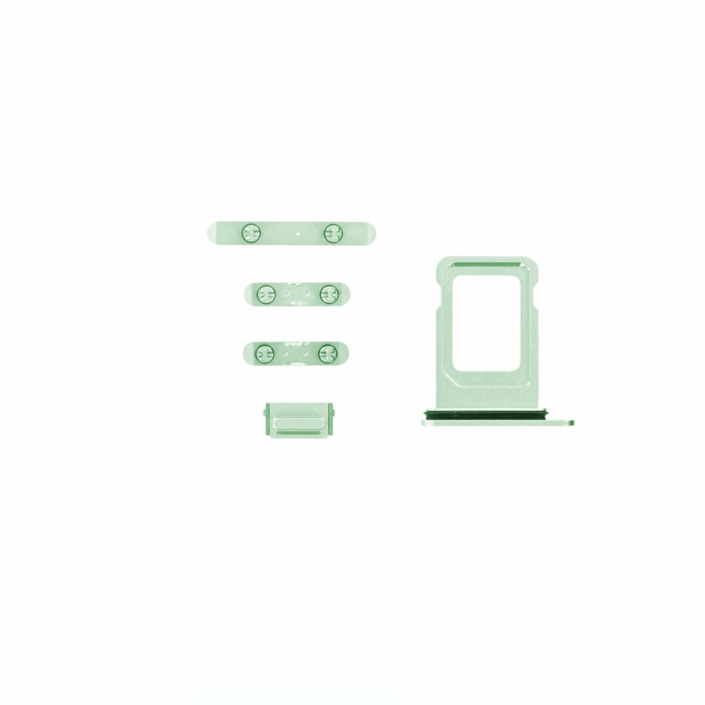 Zásobník na SIM kartu + tlačítka napájení, hlasitosti a ztlumení (5 ks/sada) pro iPhone 12, zelená barva