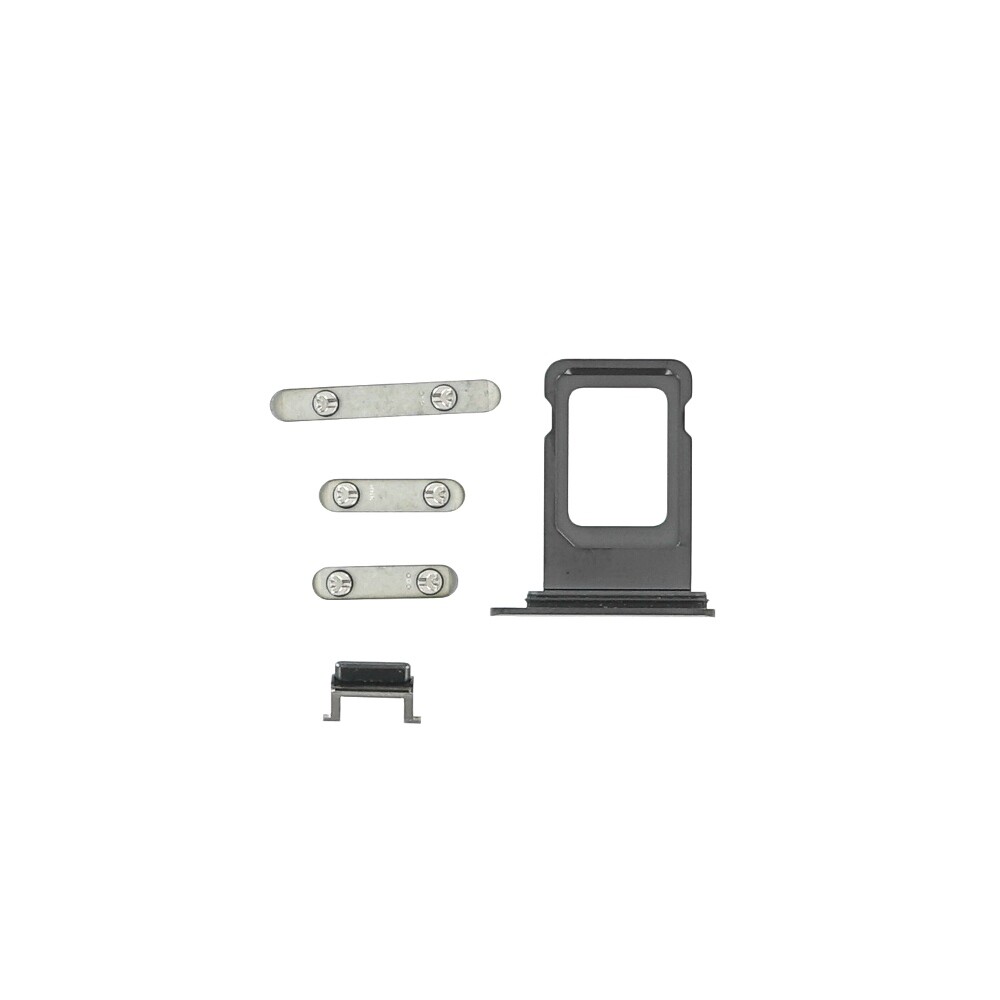 Zásobník na SIM kartu + tlačítka napájení, hlasitosti a ztlumení (sada 5 ks) pro iPhone XS Max v barvě Space Grey
