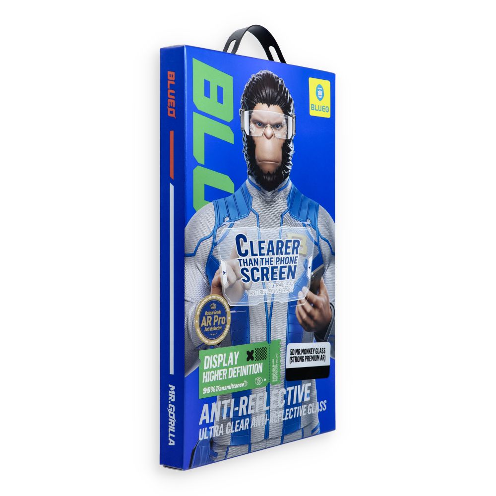 5D Mr. Monkey Glass – Apple iPhone 18, černá (Strong Premium Ultra Clear AR)