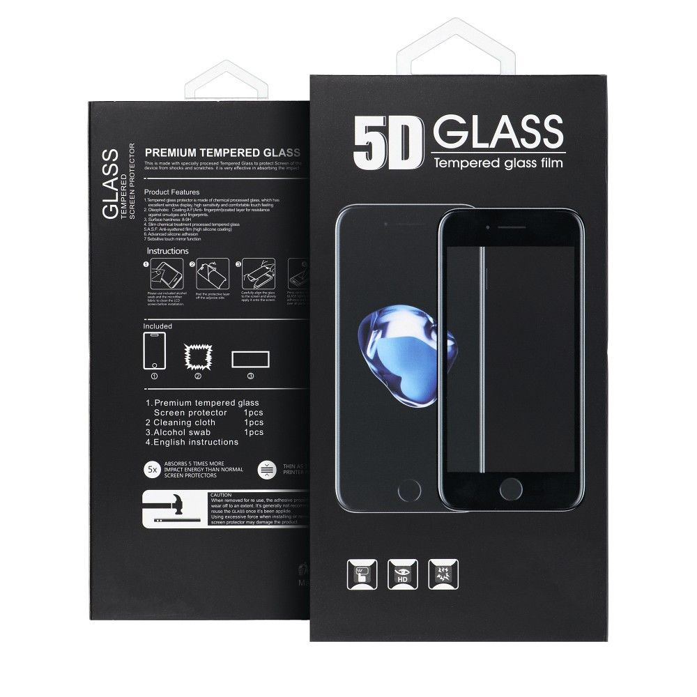 5D tvrzené sklo s celoplošným lepidlem – pro Samsung Galaxy A41, černé